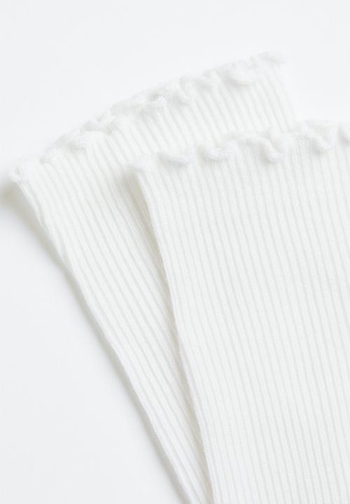 H&M - 3-pack rib-knit socks - white