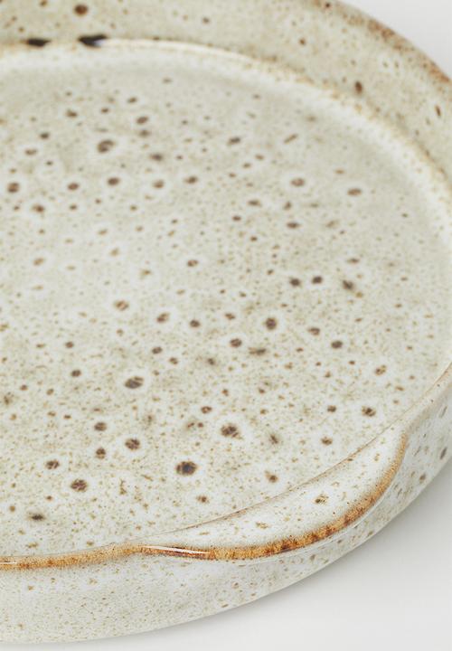 H&M - Stoneware baking dish - white/spotted