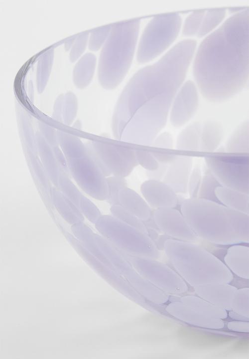 H&M - Large glass serving bowl - clear glass/light purple