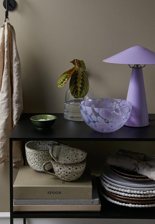 H&M - Large glass serving bowl - clear glass/light purple