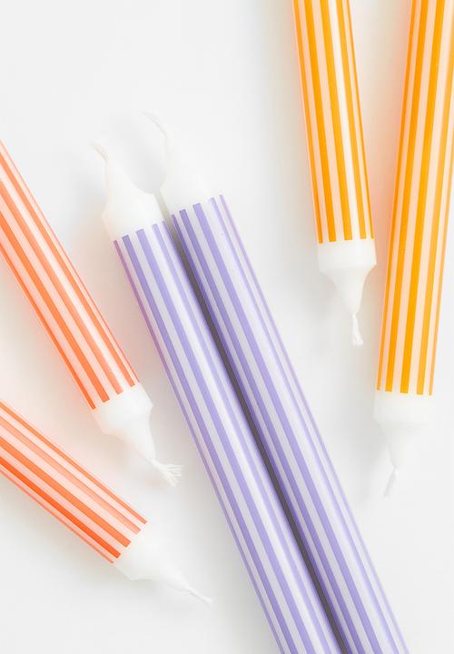 H&M - 2-pack striped candles - light purple