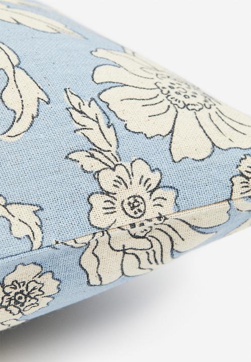 H&M - Floral cushion cover - light blue/floral
