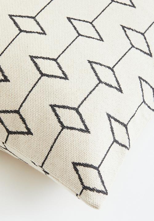 H&M - Patterned cushion cover - light beige/patterned