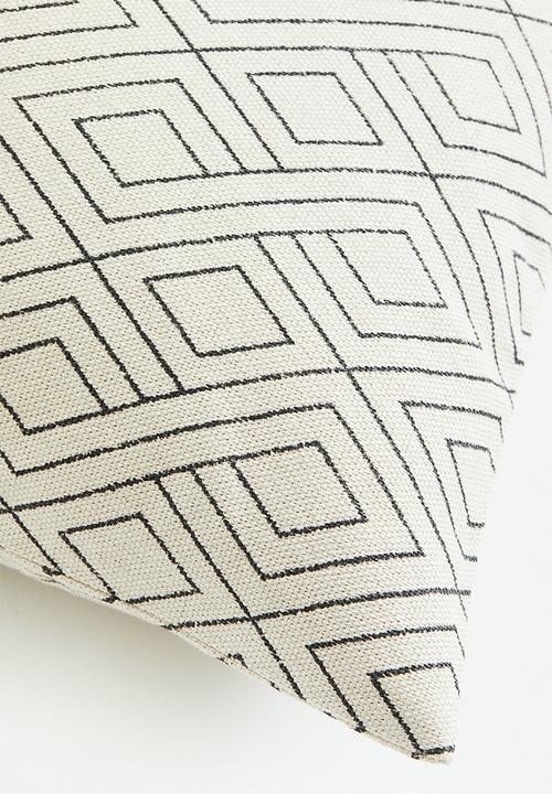 H&M - Patterned cushion cover - light beige/patterned