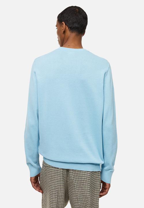H&M - Slim fit fine-knit cotton jumper - light blue