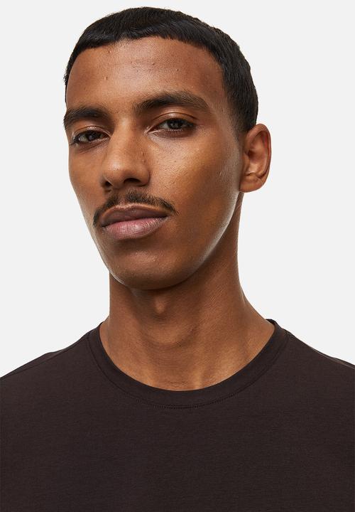 H&M - Slim fit jersey top - dark brown 