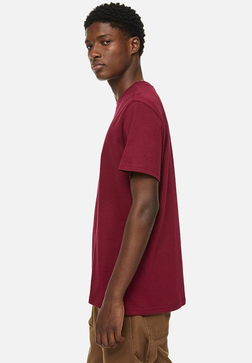 H&M - Regular fit round-neck T-shirt - burgundy
