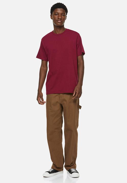H&M - Regular fit round-neck T-shirt - burgundy