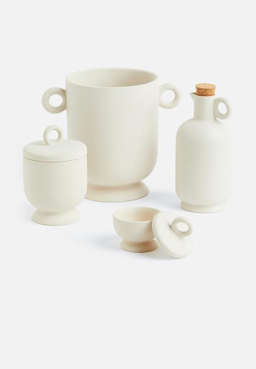 H&M - Stoneware salt pot - light beige