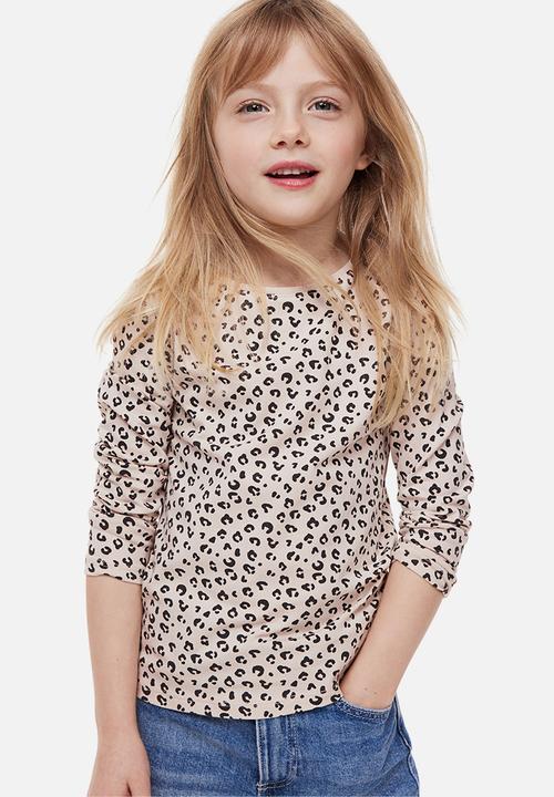 H&M - 3-pack long-sleeved tops - beige / leopard print 