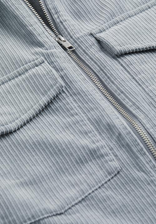 H&M - Corduroy overshirt - light blue-grey 