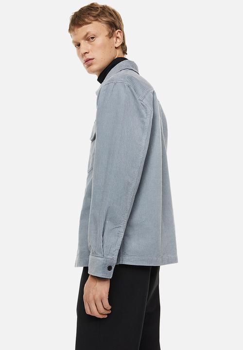 H&M - Corduroy overshirt - light blue-grey 
