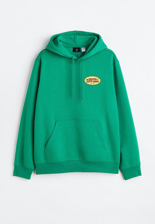 H&M - Regular fit hoodie - green/beavis and butt-head