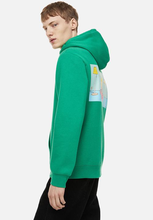 H&M - Regular fit hoodie - green/beavis and butt-head