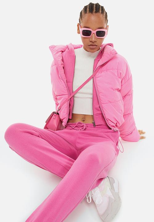 H&M - High-waisted joggers - cerise 