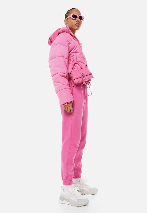 H&M - High-waisted joggers - cerise 