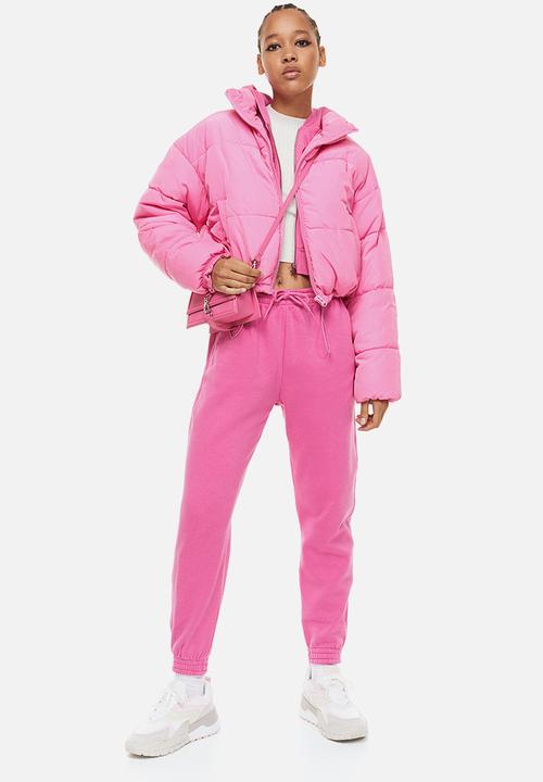 H&M - High-waisted joggers - cerise 