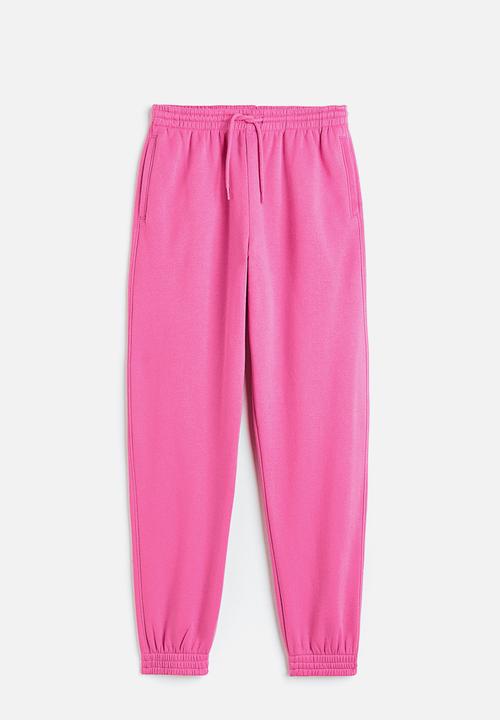 H&M - High-waisted joggers - cerise 