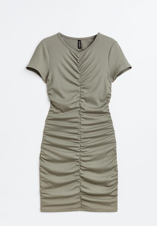H&M - Draped jersey dress - green