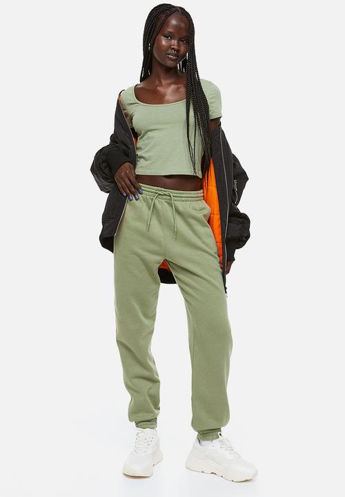 H&M - High-waisted joggers - green