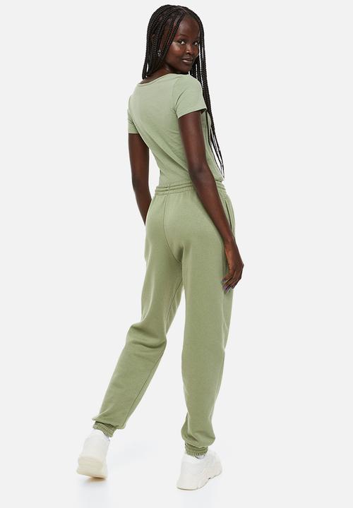 H&M - High-waisted joggers - green