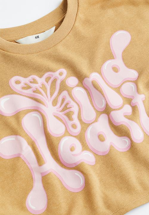 H&M - Boxy-style sweatshirt - beige kind heart 