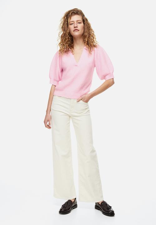 H&M - Rib-knit top - light pink