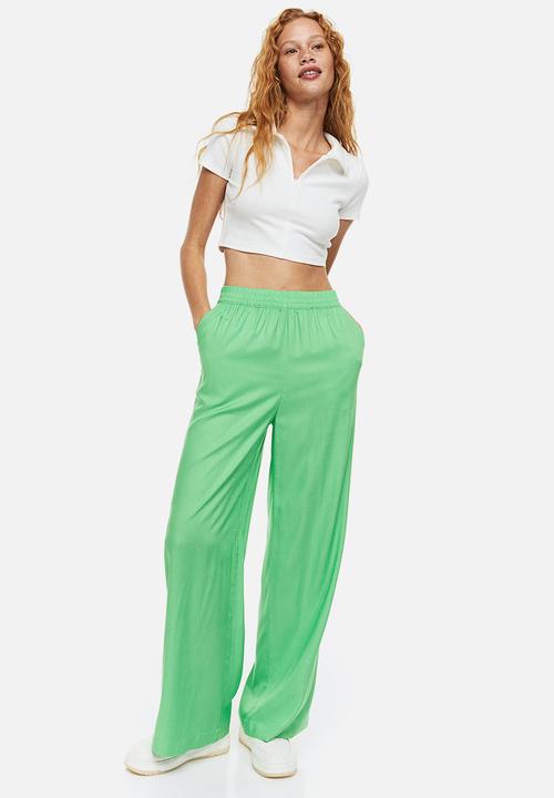 H&M - Wide pull-on trousers - bright green