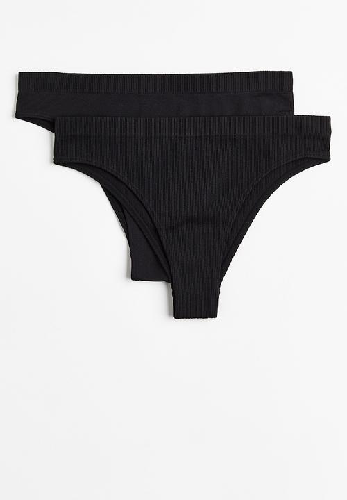 H&M - 2-Pack seamless briefs - black