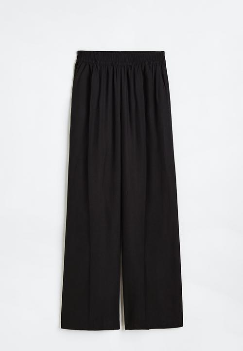 H&M - Wide pull-on trousers - black