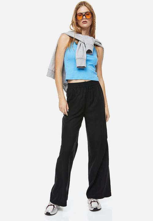 H&M - Wide pull-on trousers - black