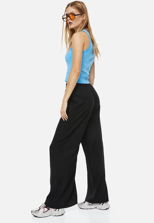 H&M - Wide pull-on trousers - black