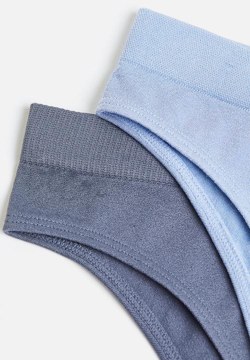 H&M - 2-Pack seamless briefs - pigeon blue/light blue 