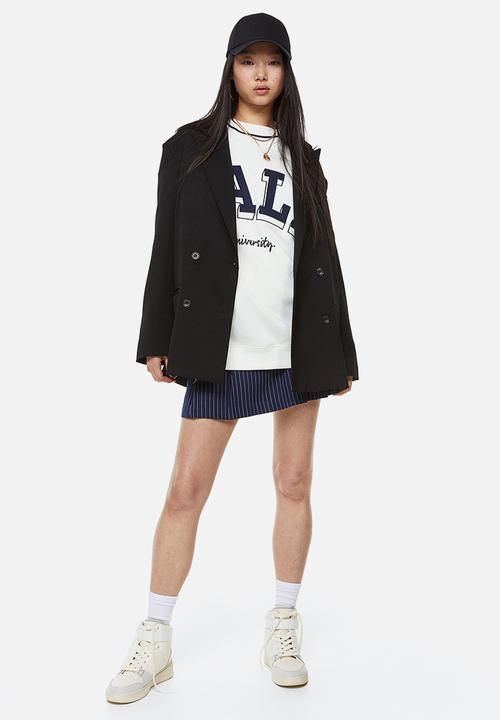 H&M - Oversized printed sweatshirt - cream/yale university