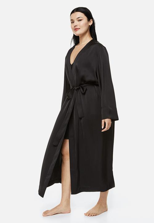 H&M - Satin dressing gown - black