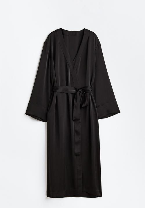 H&M - Satin dressing gown - black