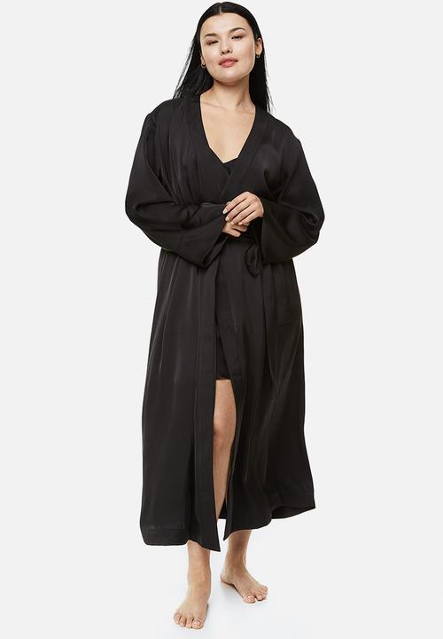 H&M - Satin dressing gown - black