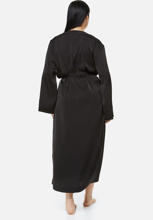 H&M - Satin dressing gown - black