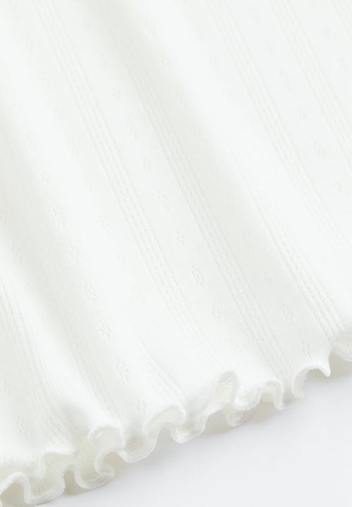 H&M - Pointelle jersey top - white