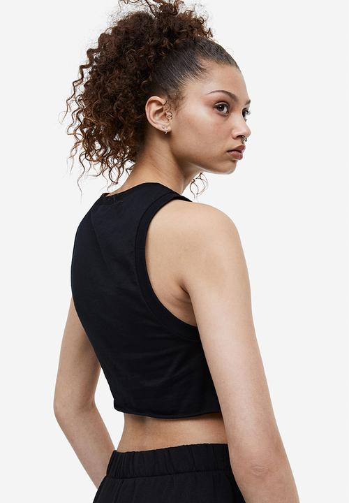 H&M - Cropped vest top - black