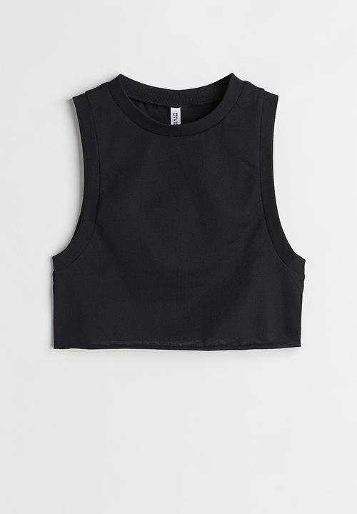 H&M - Cropped vest top - black