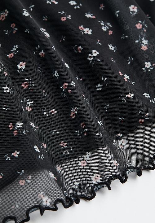 H&M - Mesh dress - black/floral
