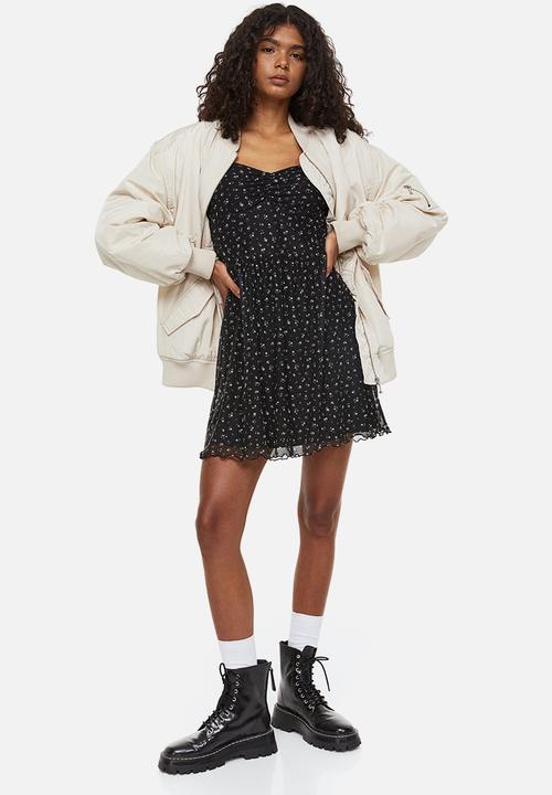 H&M - Mesh dress - black/floral