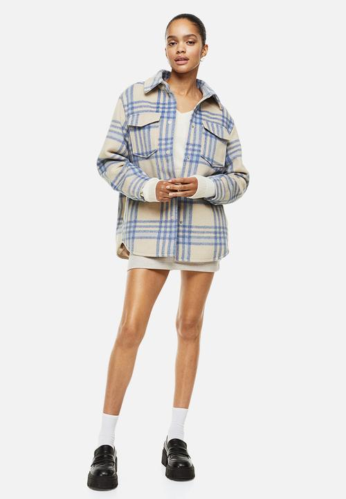 H&M - Shacket - light beige/checked 