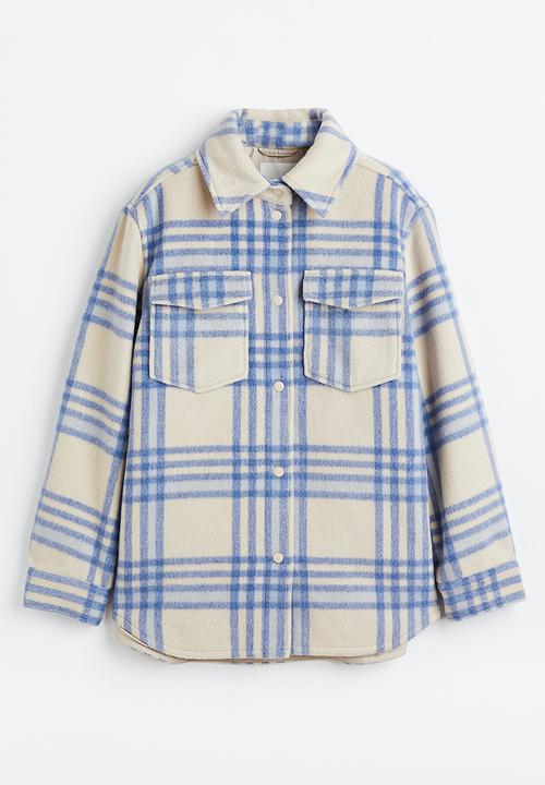 H&M - Shacket - light beige/checked 