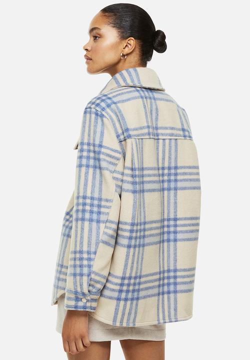 H&M - Shacket - light beige/checked 
