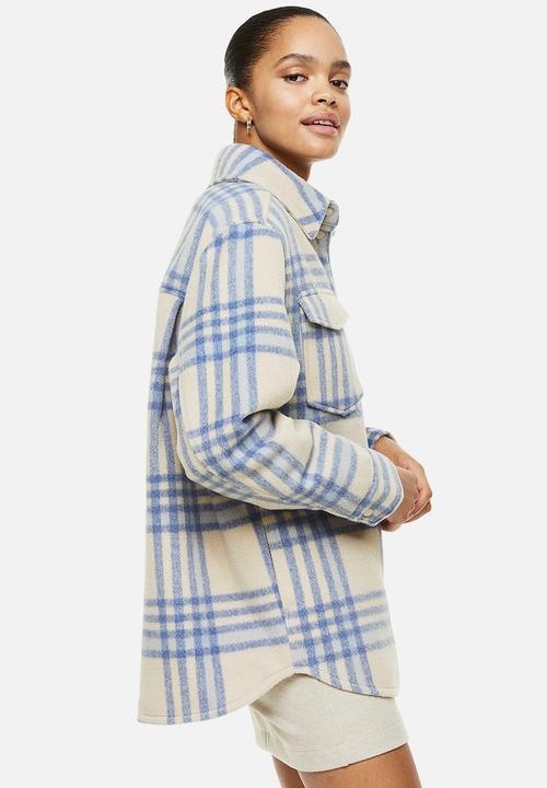 H&M - Shacket - light beige/checked 