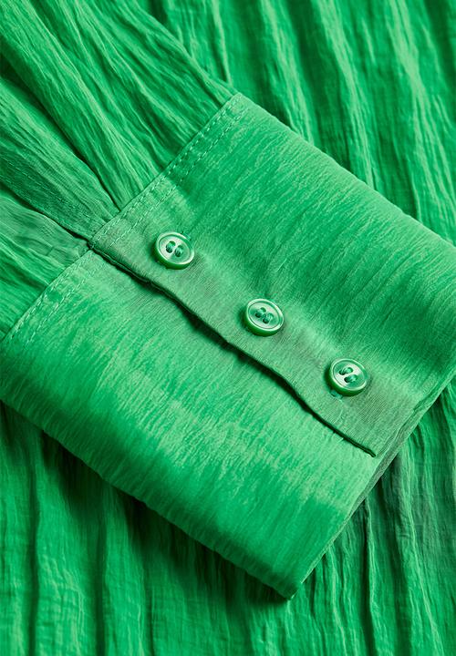 H&M - Crinkled chiffon shirt - green