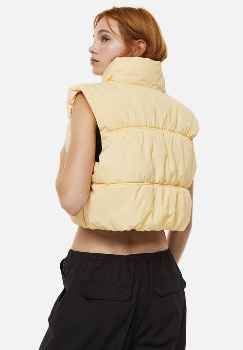 H&M - Puffer gilet - light yellow