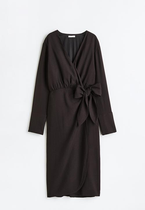 H&M - Tie-detail wrap dress - black